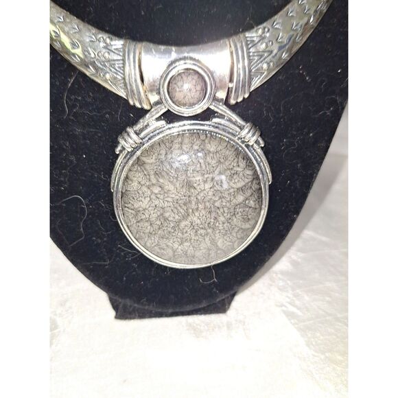 A Women's Necklace Torque Style Statement Viking Tribal Runway Shield Maiden - Picture 2 of 10